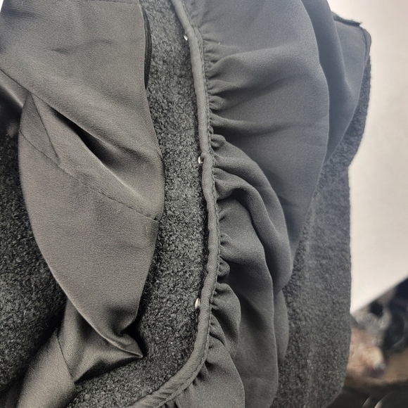 Fumblin' Foe wool blend military style removable ruffle blazer jacket Size Med - Picture 5 of 6